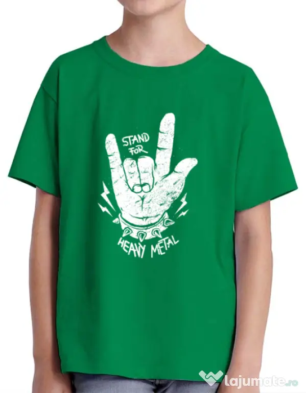 Tricou ADLER copil Stand for heavy metal Verde mediu