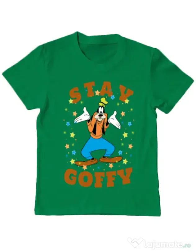 Tricou ADLER copil Stay Goofy Verde mediu