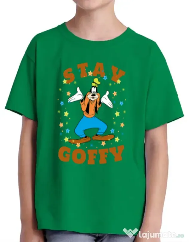 Tricou ADLER copil Stay Goofy Verde mediu