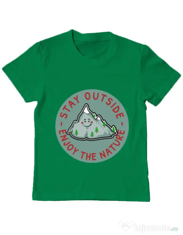 Tricou ADLER copil Stay outside Verde mediu