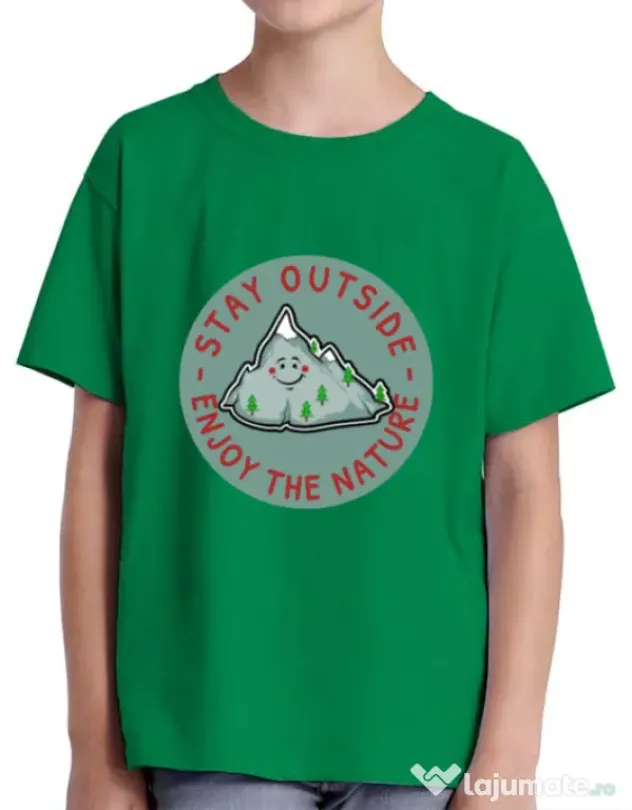 Tricou ADLER copil Stay outside Verde mediu