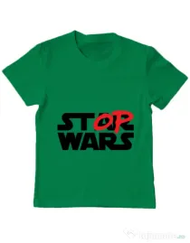 Tricou ADLER copil Stop wars Verde mediu