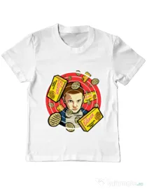Tricou ADLER copil Stranger Waffles Alb
