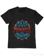 Tricou ADLER copil Strive For Progress Not Perfection Negru