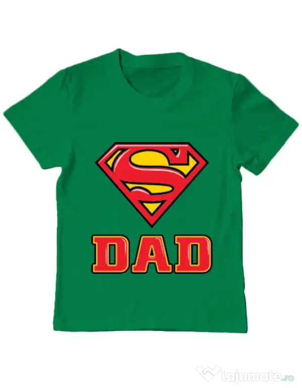 Tricou ADLER copil Super Dad Verde mediu