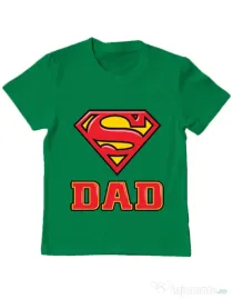 Tricou ADLER copil Super Dad Verde mediu