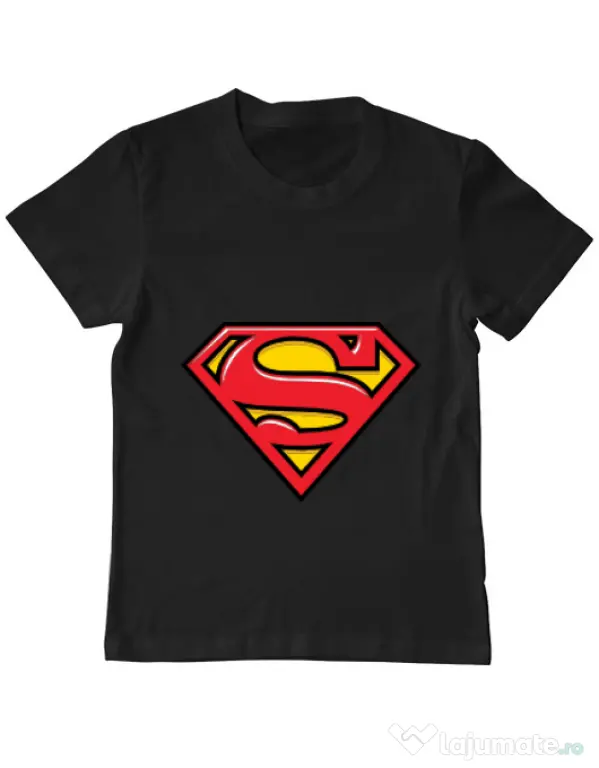 Tricou ADLER copil Superman Negru