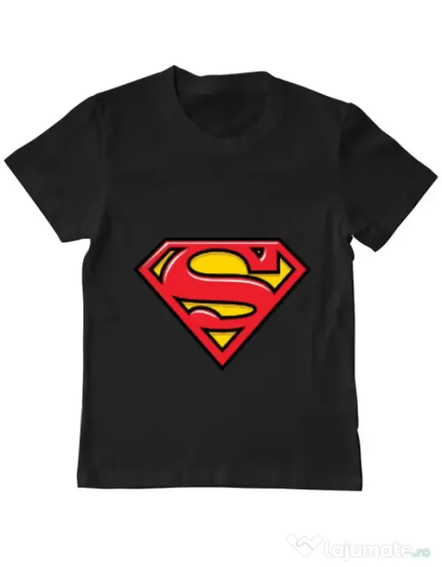 Tricou ADLER copil Superman Negru