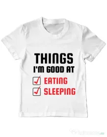 Tricou ADLER copil Things I am good at Alb