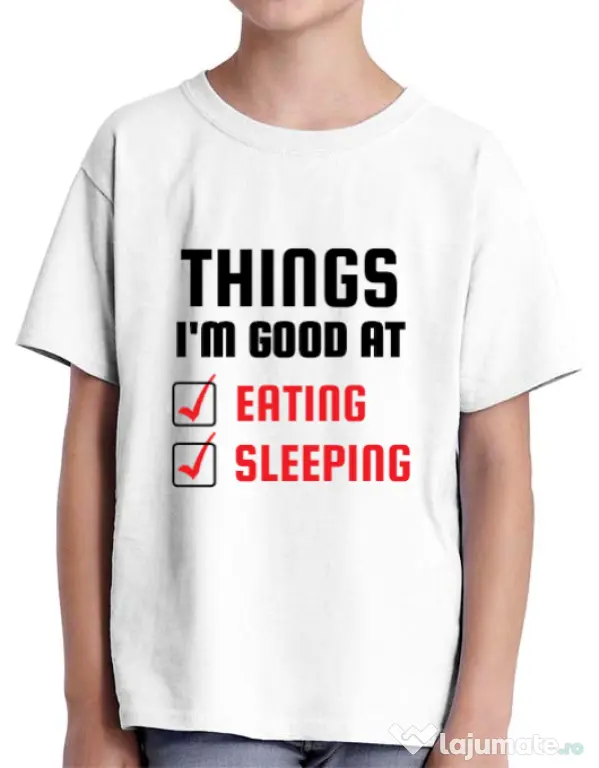 Tricou ADLER copil Things I am good at Alb