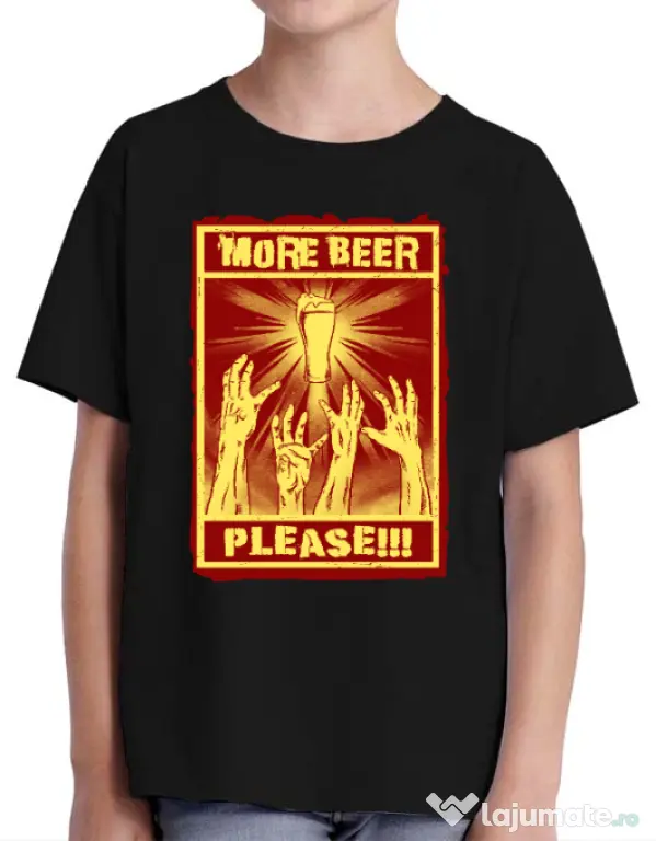 Tricou ADLER copil Thirsty zombies Negru