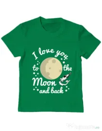 Tricou ADLER copil To the moon and back Verde mediu