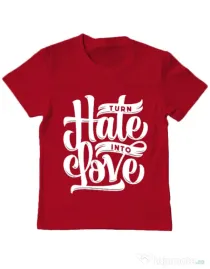 Tricou ADLER copil Turn Hate Into Love Rosu