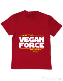 Tricou ADLER copil Vegan force Rosu