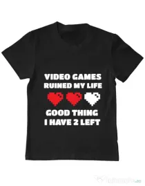 Tricou ADLER copil Video games ruined my life Negru