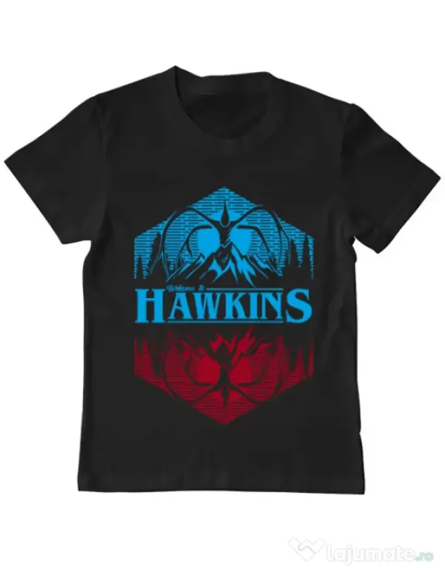 Tricou ADLER copil Welcome to Hawkins Negru