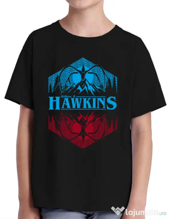 Tricou ADLER copil Welcome to Hawkins Negru