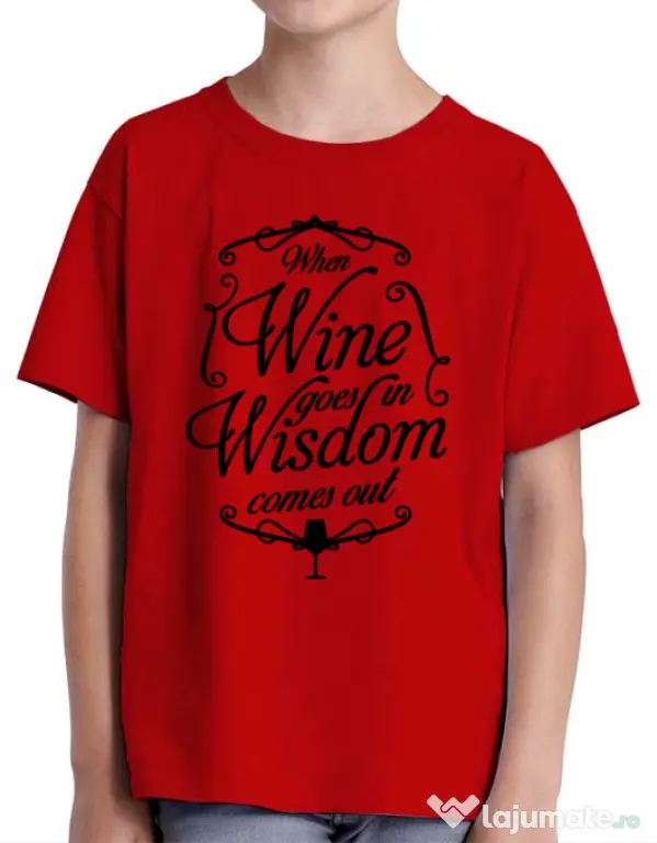 Tricou ADLER copil Wisdom wine Rosu