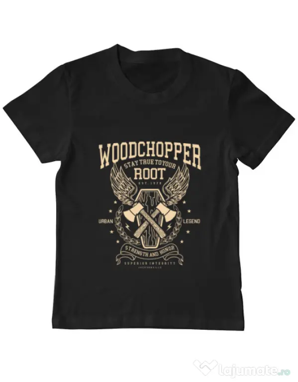 Tricou ADLER copil Woodchopper Negru
