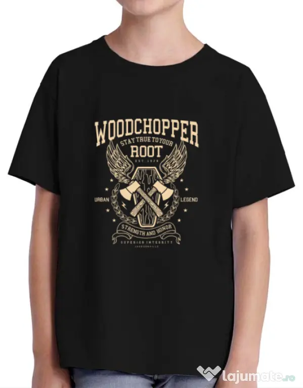 Tricou ADLER copil Woodchopper Negru