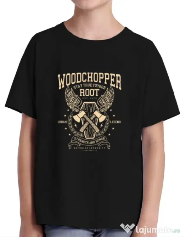 Tricou ADLER copil Woodchopper Negru