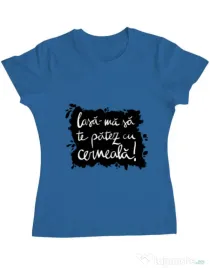 Tricou ADLER dama Te patez cu cerneala Albastru azuriu