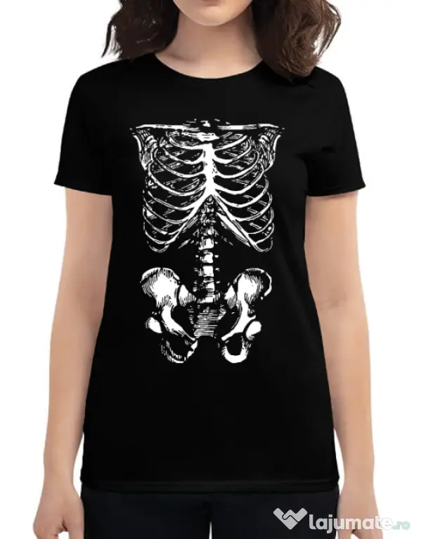 Tricou ADLER dama Ribcage Negru