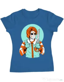 Tricou ADLER dama Clown killer Albastru azuriu