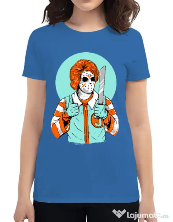Tricou ADLER dama Clown killer Albastru azuriu