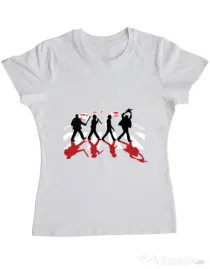 Tricou ADLER dama Abbey road killer Alb