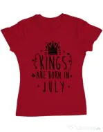 Tricou ADLER dama Kings are born in July Rosu