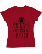 Tricou ADLER dama Kings are born in March Rosu