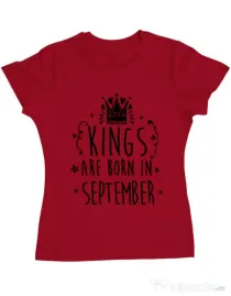 Tricou ADLER dama Kings are born in September Rosu