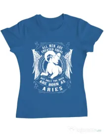 Tricou ADLER dama The best men are born as Aries Albastru azuriu