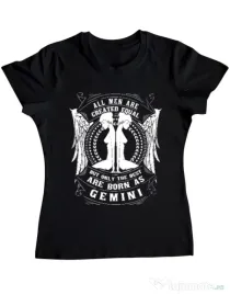 Tricou ADLER dama The best men are born as Gemini Negru