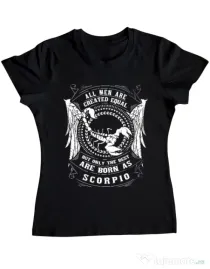 Tricou ADLER dama The best men are born as Scorpio Negru
