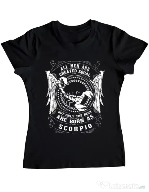Tricou ADLER dama The best men are born as Scorpio Negru
