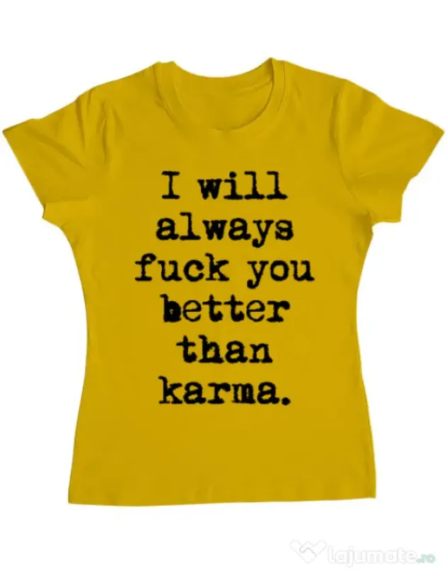 Tricou ADLER dama Better than karma Galben