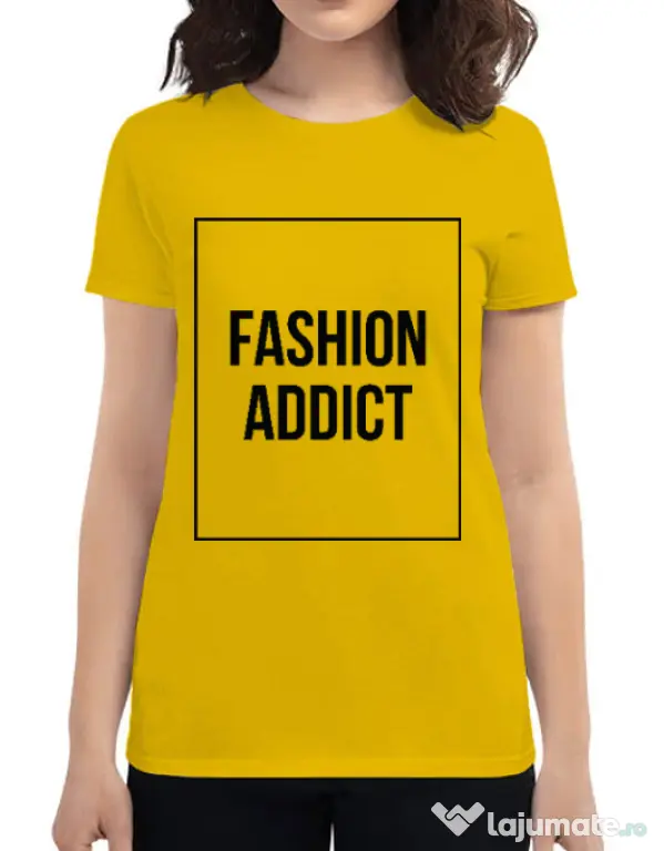 Tricou ADLER dama Fashion addict Galben