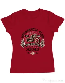 Tricou ADLER dama Motorcycle club Rosu