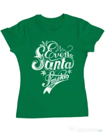 Tricou ADLER dama Even santa smokes Verde mediu