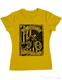 Tricou ADLER dama Flag and bike Galben