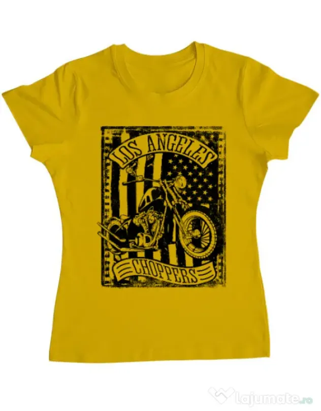 Tricou ADLER dama Flag and bike Galben