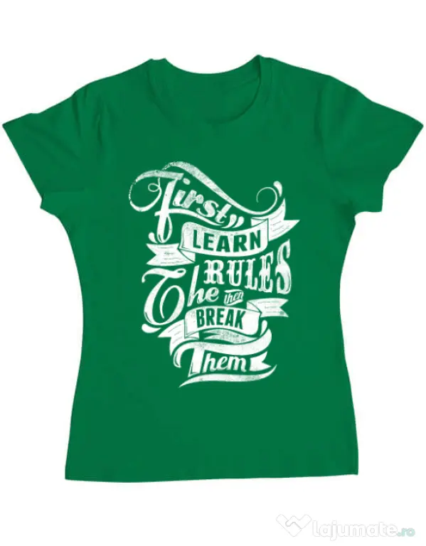 Tricou ADLER dama Learn the rules Verde mediu