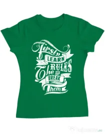 Tricou ADLER dama Learn the rules Verde mediu
