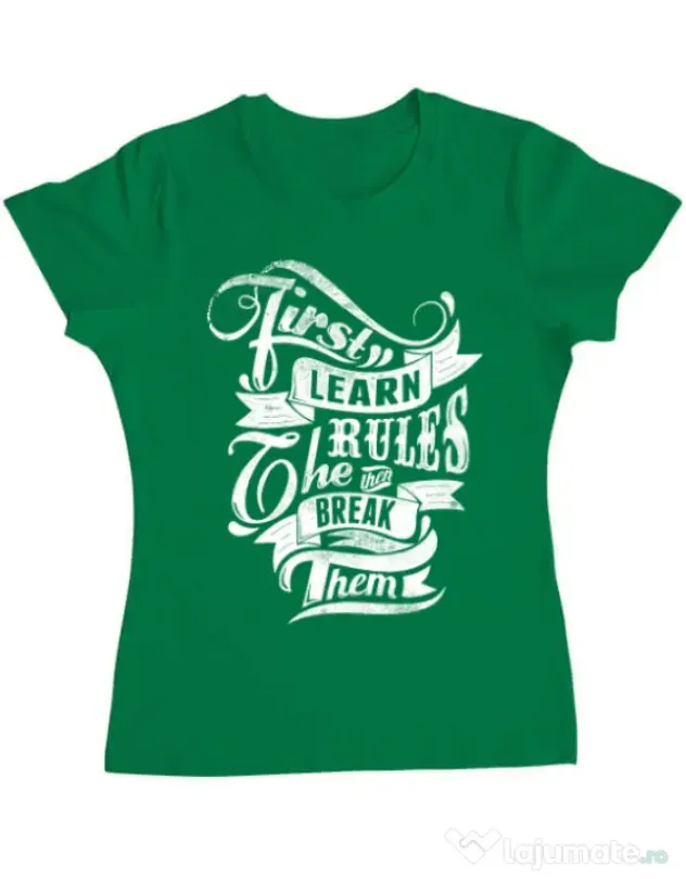 Tricou ADLER dama Learn the rules Verde mediu