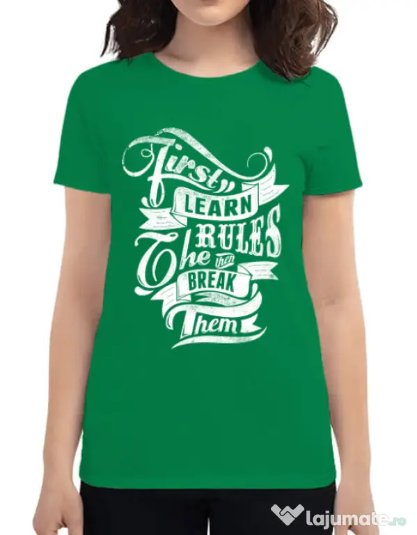 Tricou ADLER dama Learn the rules Verde mediu