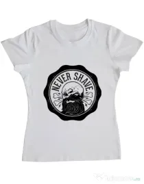 Tricou ADLER dama Never shave Alb
