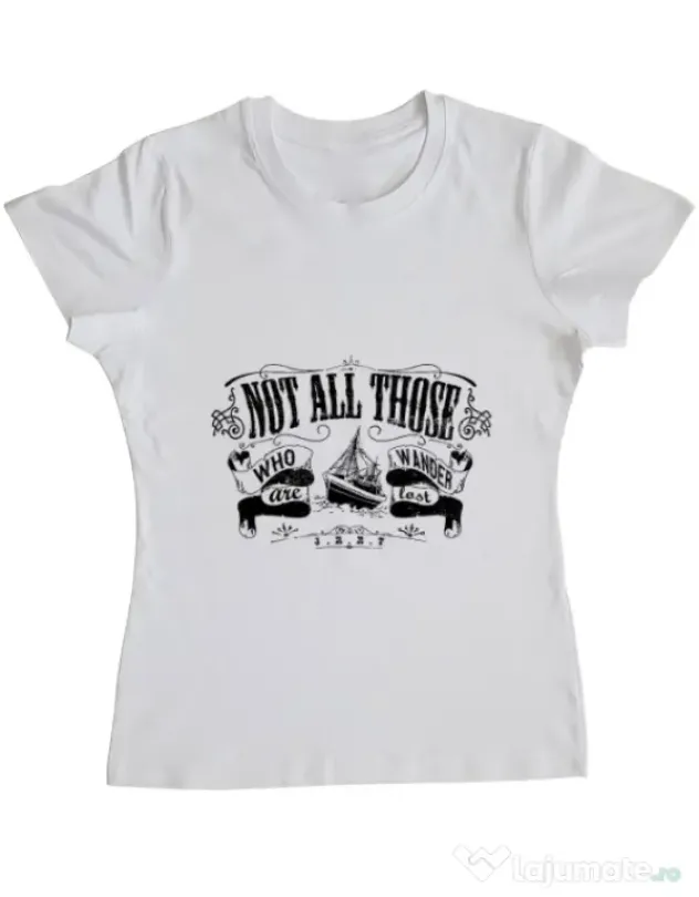 Tricou ADLER dama Not lost Alb