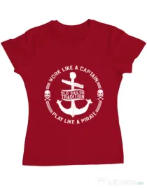 Tricou ADLER dama Old sailor tradition Rosu
